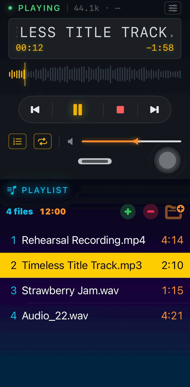 Jamming Player player expanding and collapsing