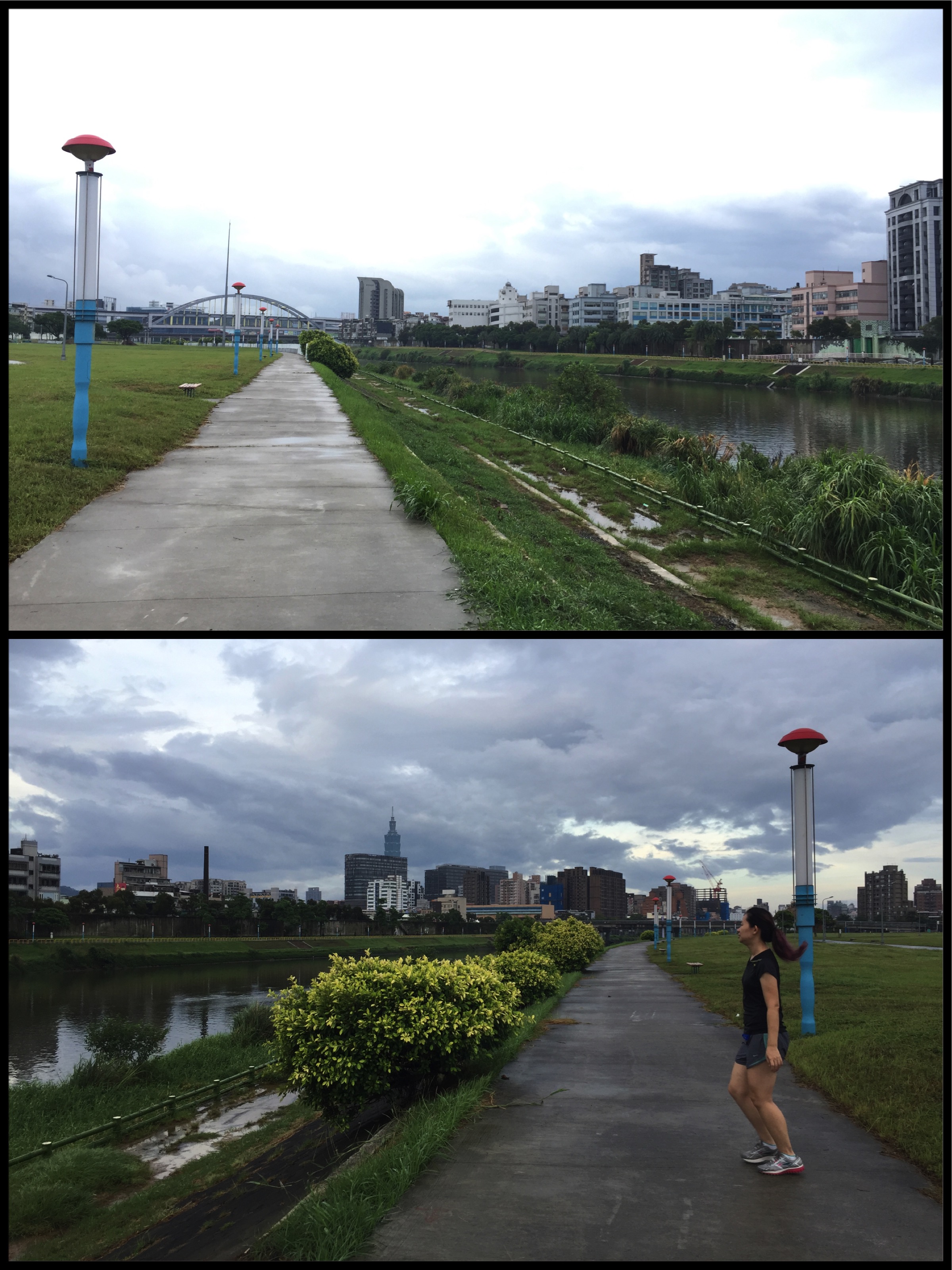 Morning jogging near Taipei river